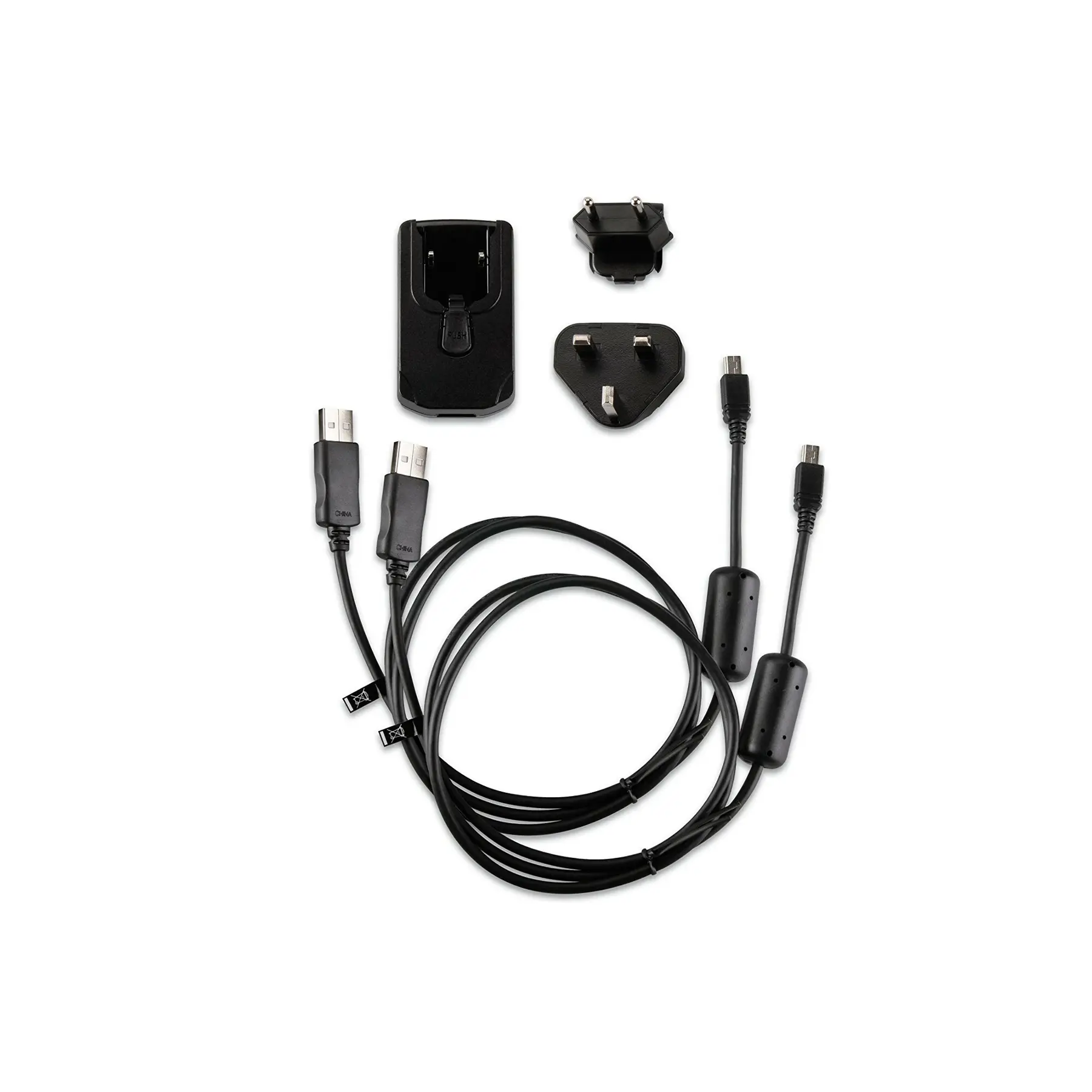 Laddare Garmin secteur adaptateurs europe et câbles micro usb/mini usb inclus