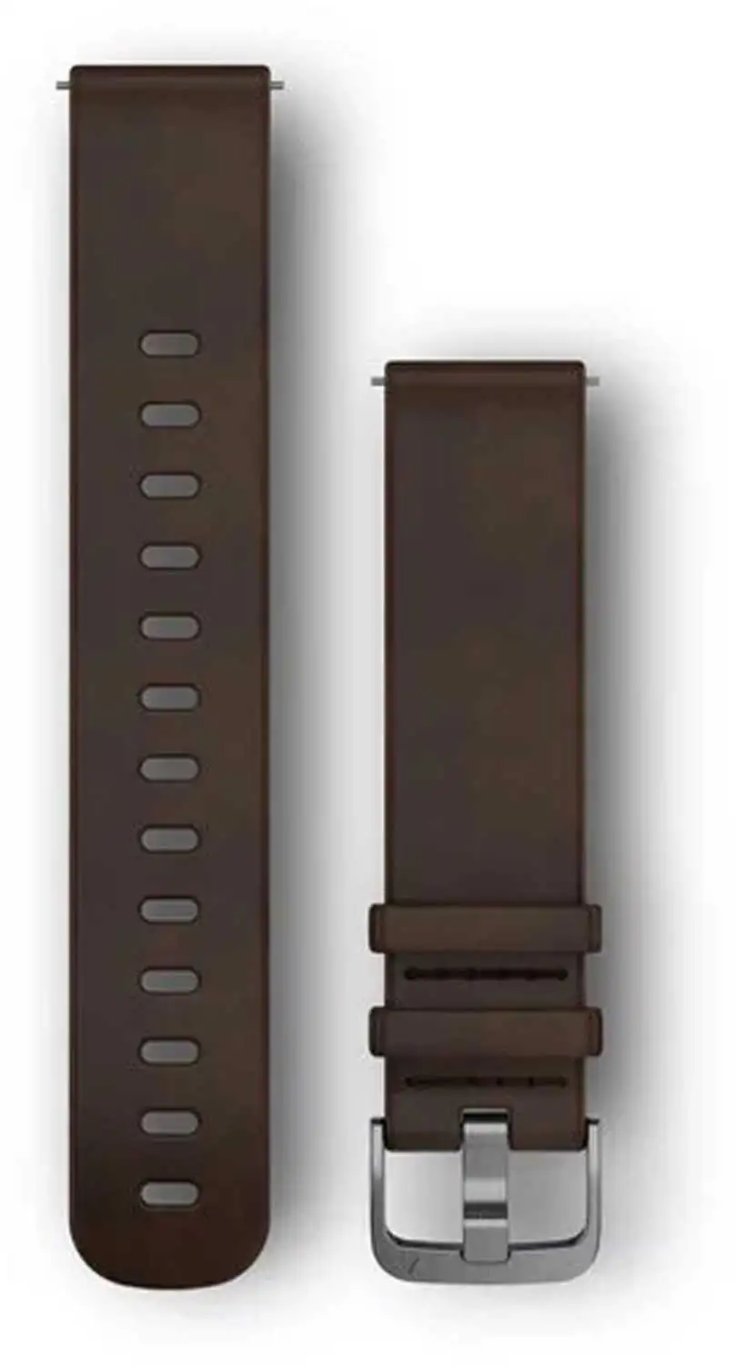 Armband Garmin Quick Release 20 mm läder mörkbrun