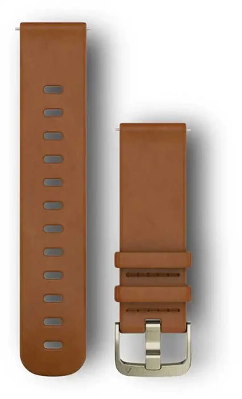Armband Garmin Quick Release 20 mm läder brun