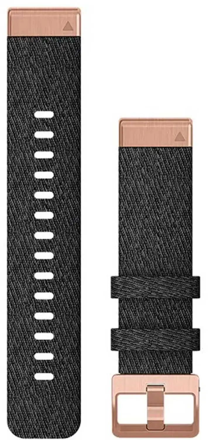 Armband Garmin Quickfit 20 nylon svart/roséguld