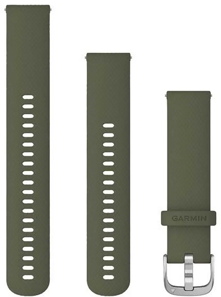 Armband Garmin Quick Release 20 mm silikon mörkgrön/silver