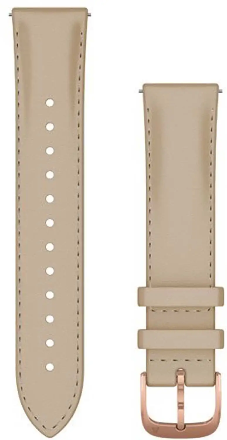 Armband Garmin Quick Release 20 mm läder beige/roséguld