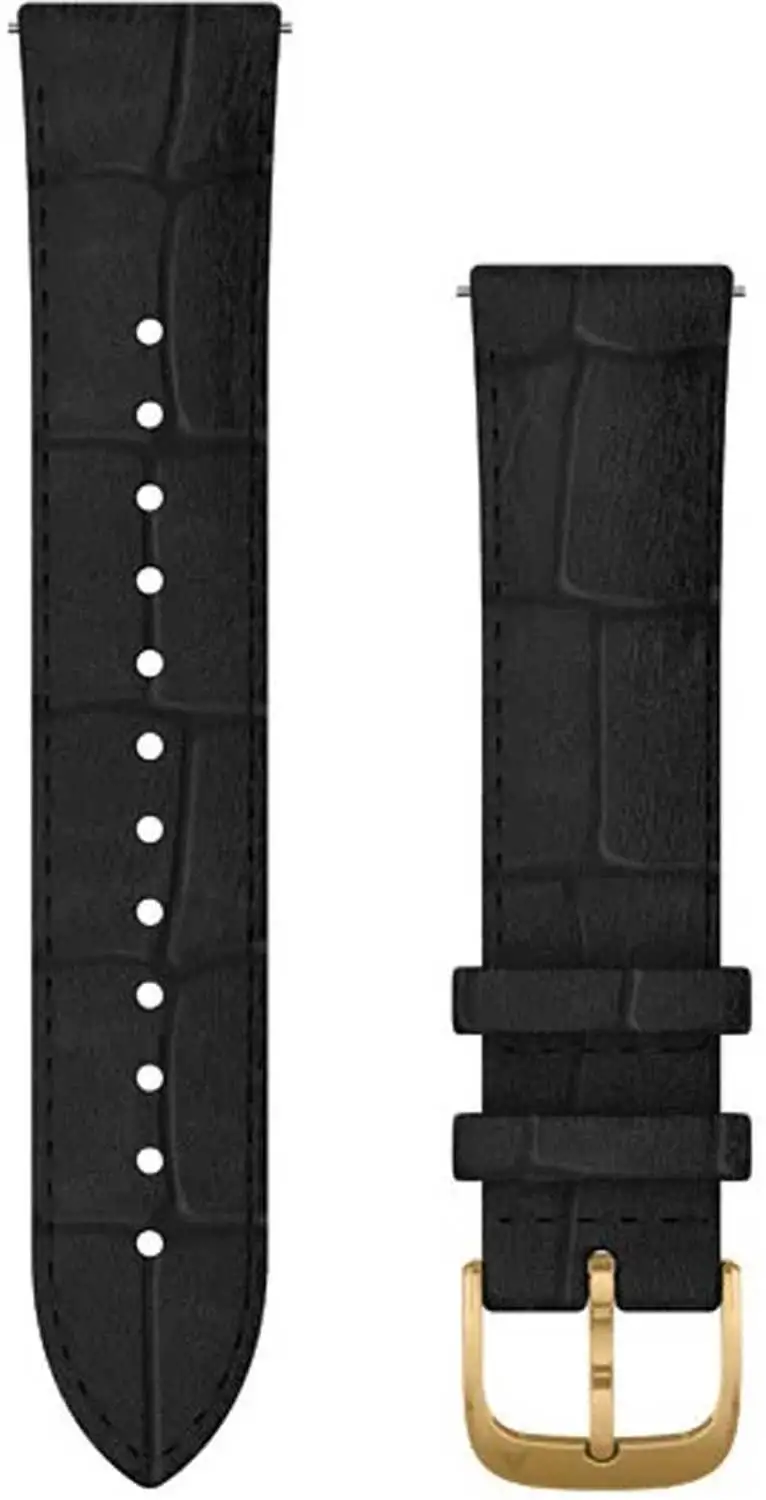 Armband Garmin Quick Release 20 mm läder svart/Guld
