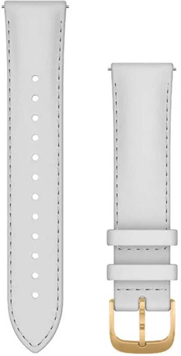 Armband Garmin Quick Release 20 mm läder vit/guld