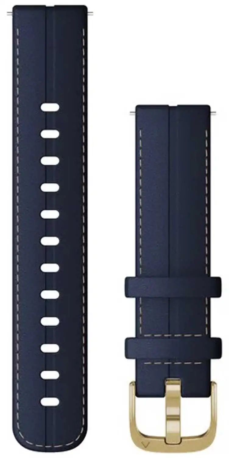 Armband Garmin Quick Release 18 mm läder marinblå