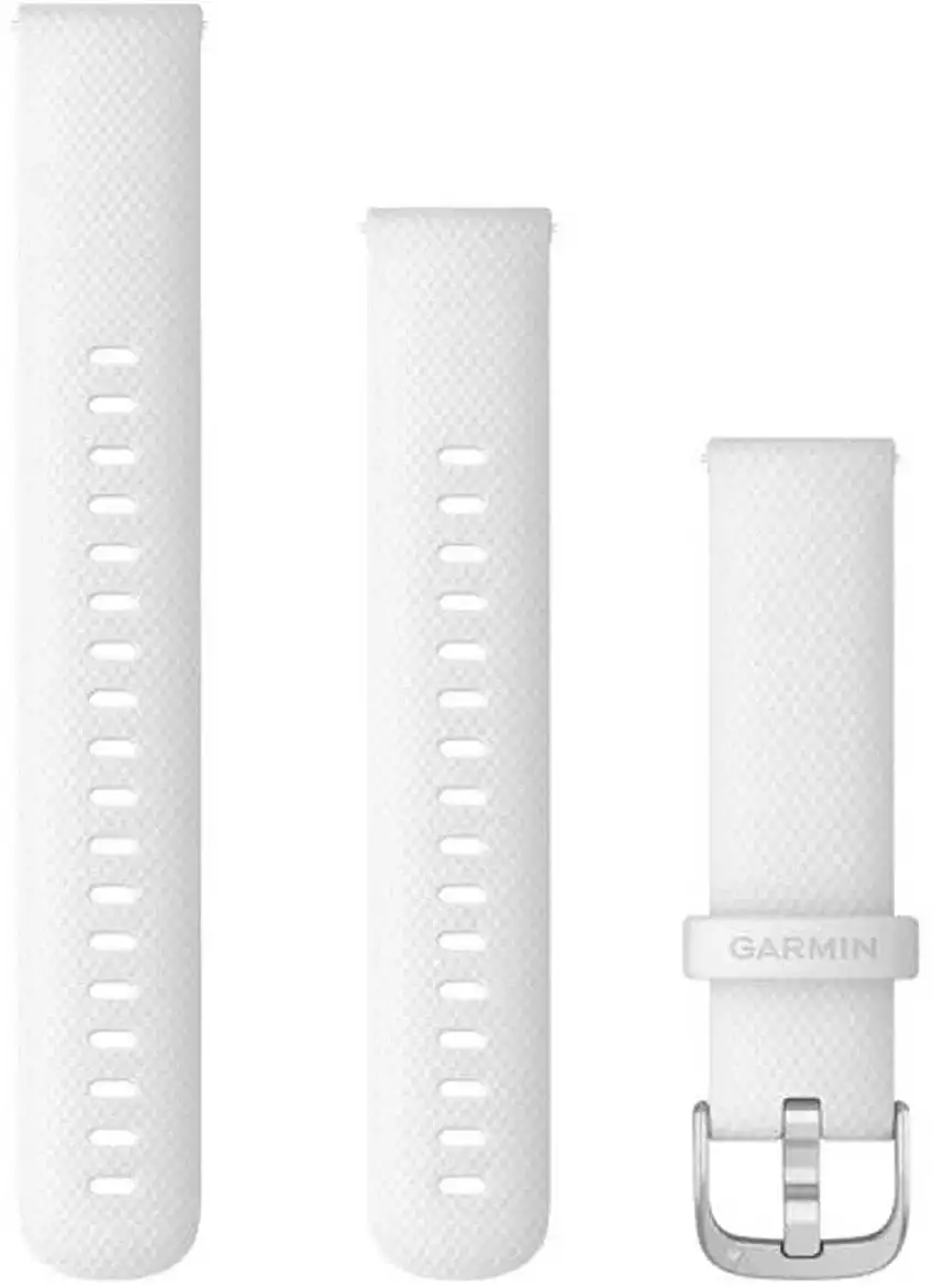 Armband Garmin Quick Release 18 mm silikon vit/silver