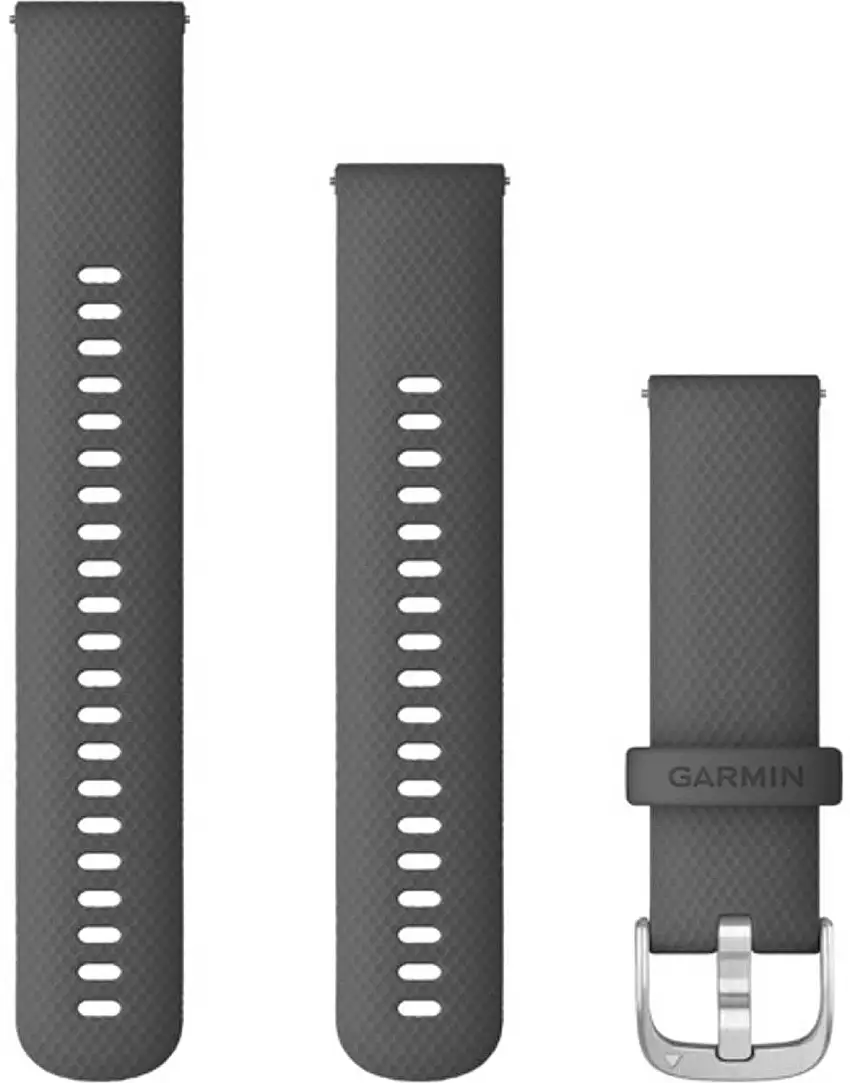 Armband Garmin Quick Release 22 mm silikon mörkgrå/silver