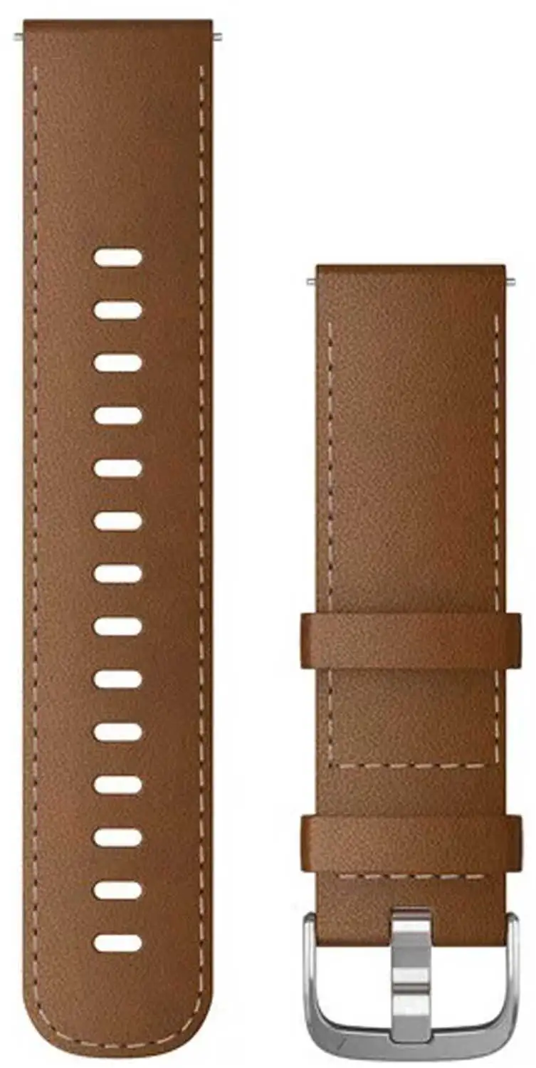 Armband Garmin Quick Release 22 mm läder brun/silver
