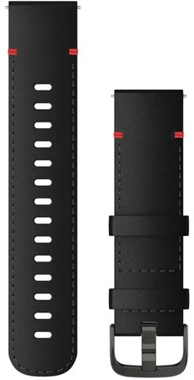 Armband Garmin Quick Release 22 mm läder svart