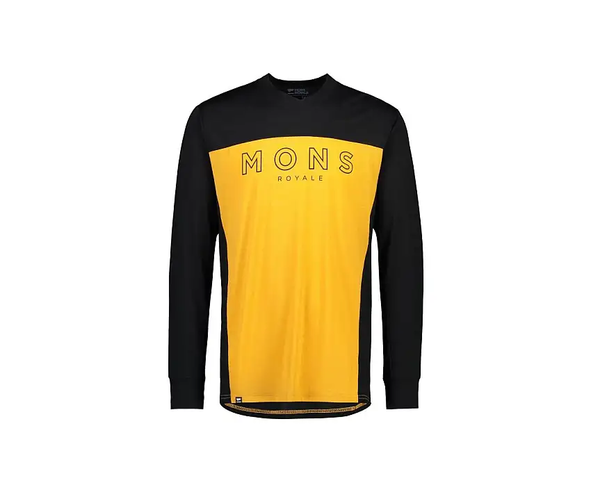 Cykeltröja Mons Royale Redwood Enduro VLS svart/guld