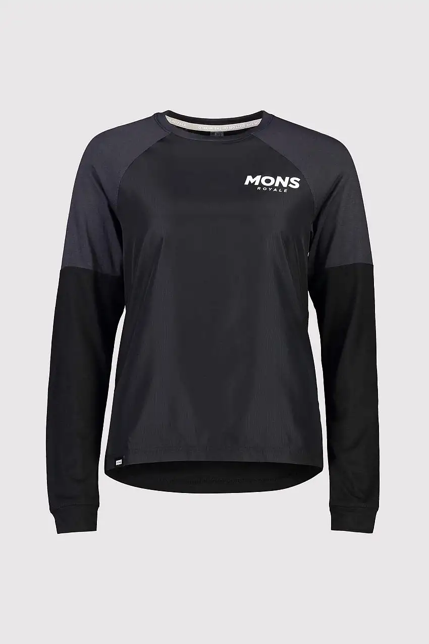 Tröja Mons Royal Wool Womens Tarn Freeride LS Wind Jersey Black
