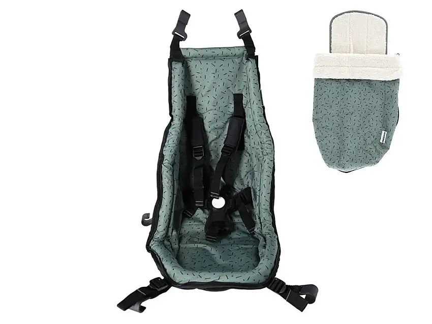 Barnsäte Croozer med vinterkit för barnvagnar Grön/svart