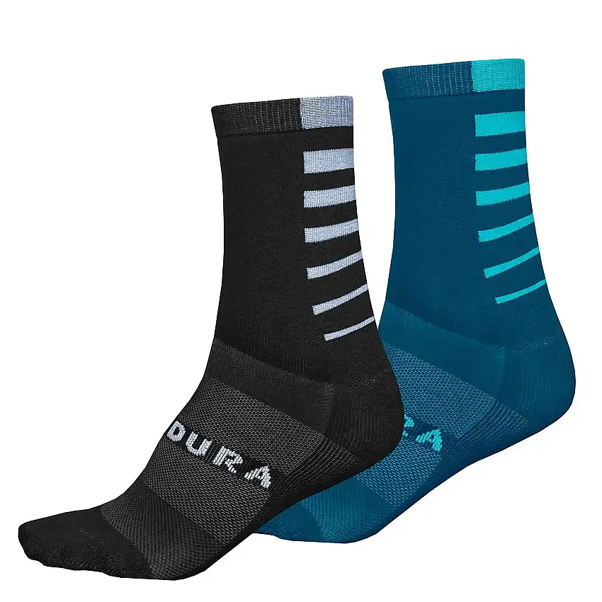 Strumpor Endura Coolmax Stripe blå/svart 2-pack