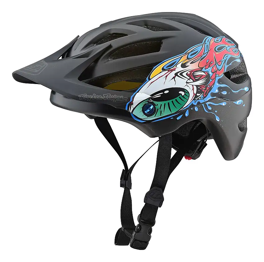 Cykelhjälm Troy Lee Designs A1 Eyeball Youth MIPS svart