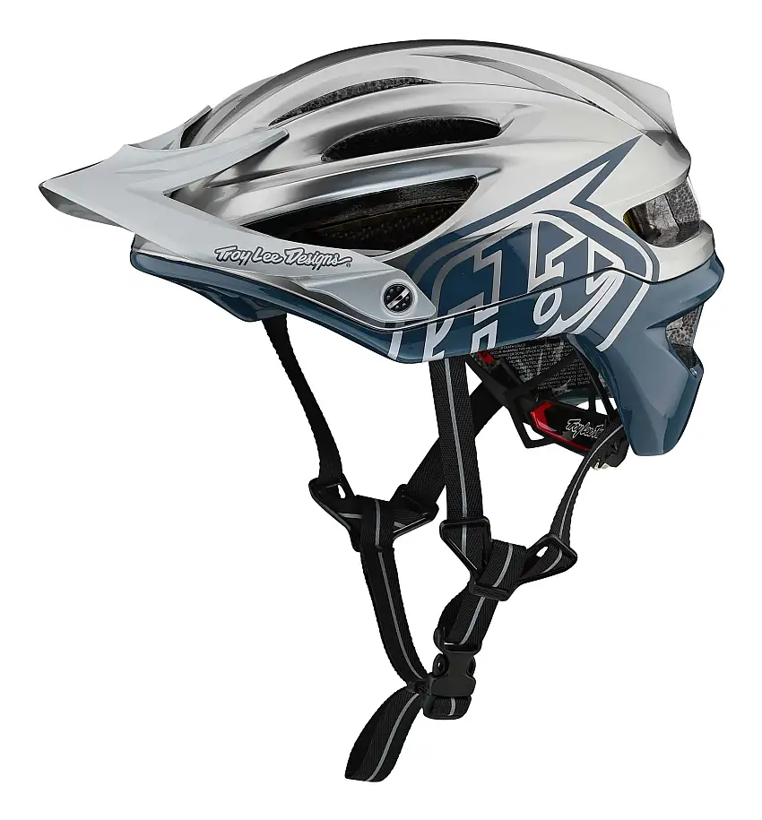 Cykelhjälm Troy Lee Designs A2 Decoy MIPS silver/blå