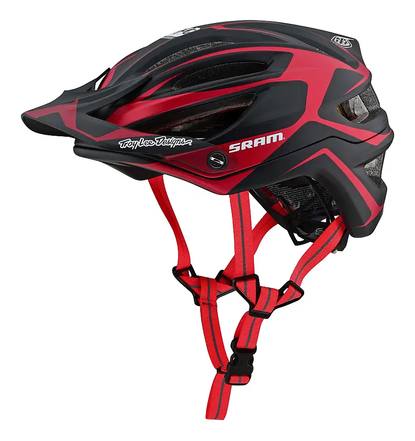 Cykelhjälm Troy Lee Designs A2 Dropout MIPS svart/röd