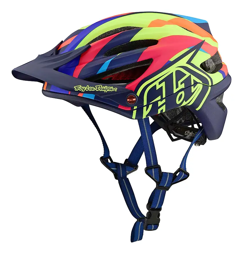 Cykelhjälm Troy Lee Designs A2 Jet MIPS gul/blå/röd