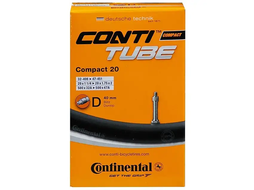 Continental 20" Slang 32/47-406/451 med 40 dunlop ventil.