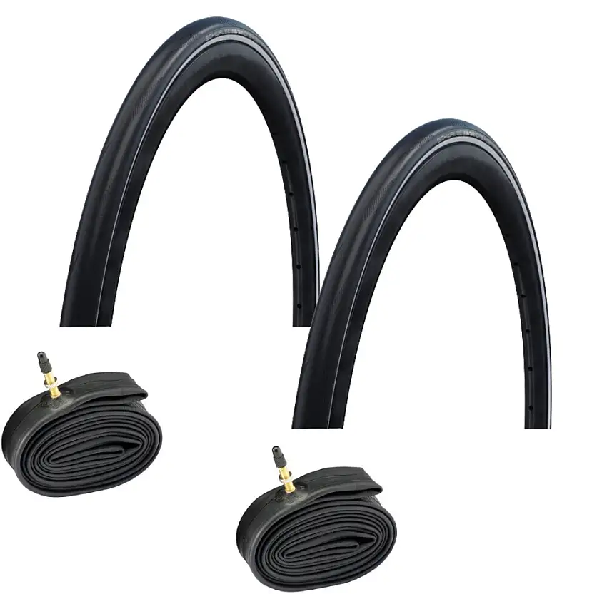 2 däck + 2 slangar Schwalbe One Plus Kanttrådsdäck 700x32C