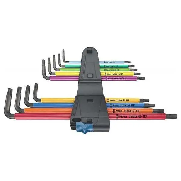 Uppsättning av metriska insexnycklar Wera BlackLaser-967/9 TORX BO Multicolour
