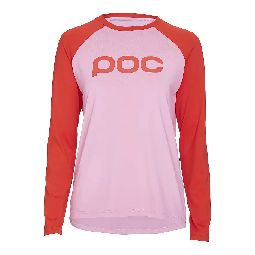 Tröja POC Essential MTB Jersey dam rosa/röd