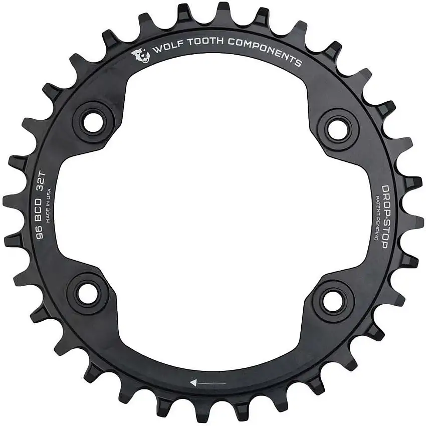 Drev Wolf Tooth Comp. Drop-Stop för Shimano XTR M9000/M9020 96 bcd 9/10/11 växlar 30T svart