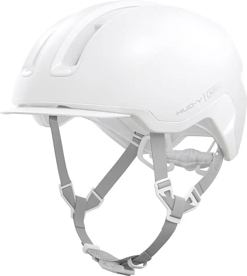 ABUS HUD-Y cykelhjälm LED Pure White