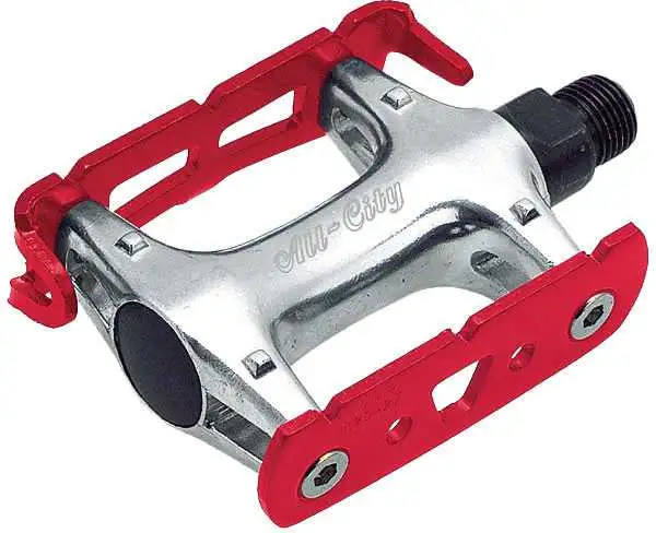Cykelpedaler All-City Standard silver/röd