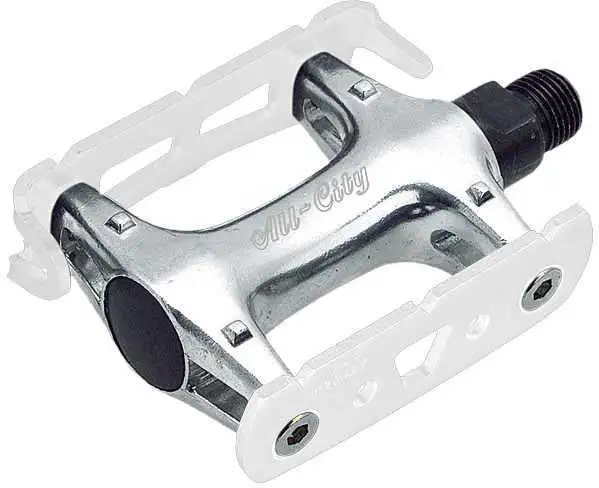 Cykelpedaler All-City Standard silver/vit