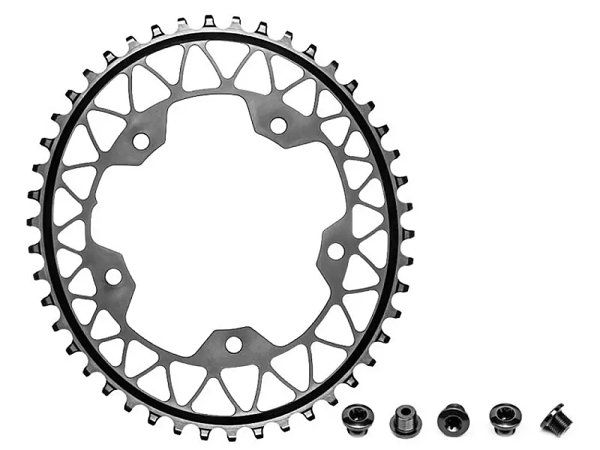 Absolute Black Oval Drev till gravel, ø110, 5 hål, grå