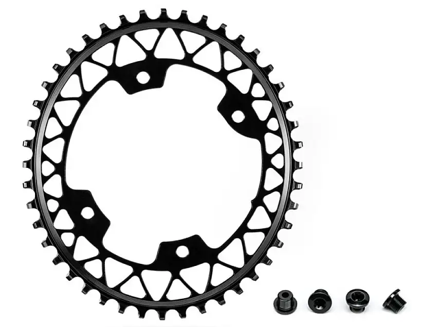 Absolute Black oval drev till gravel, 44t, ø110, 4håls, svart