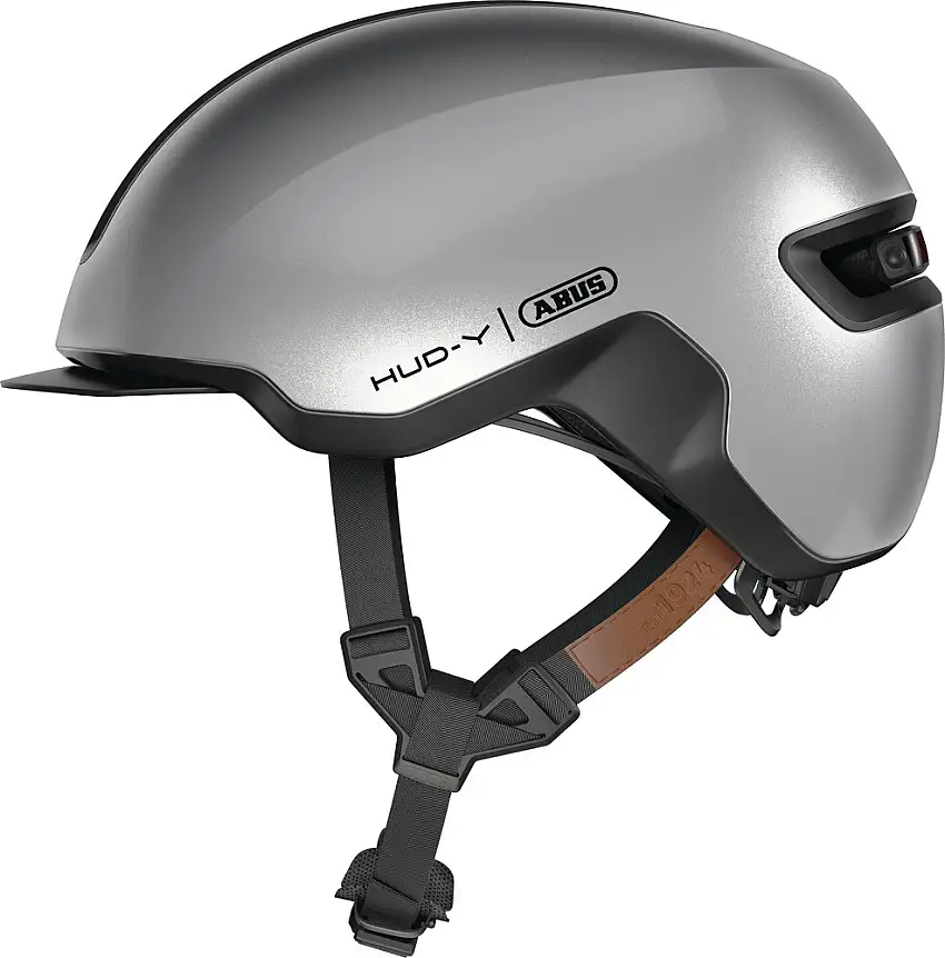 ABUS HUD-Y cykelhjälm LED Gleam Silver