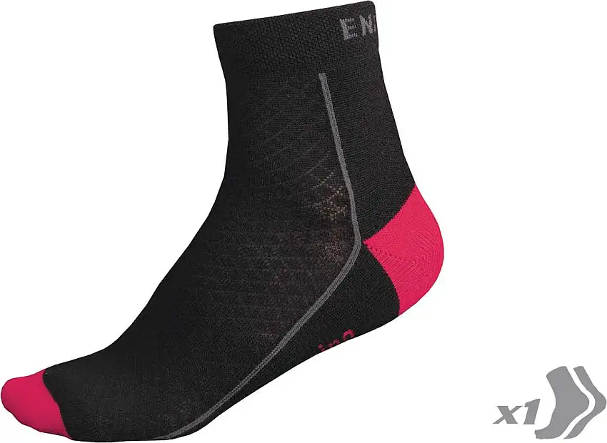 Strumpor Endura Baabaa Merino Winter svart/rosa one-size
