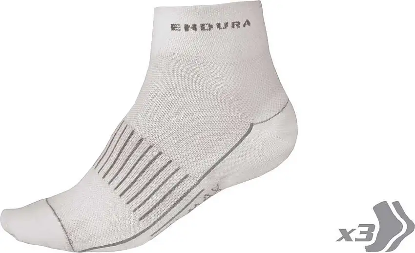 Strumpor Endura Coolmax Race II 3-pack vit one-size