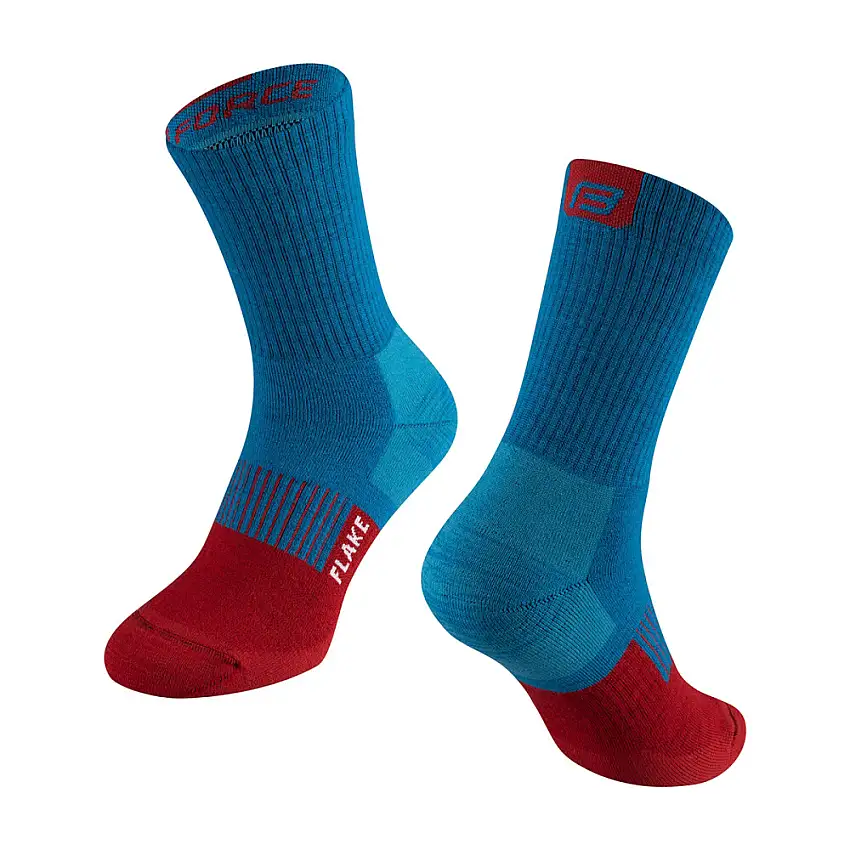Force Flake Merino Vinterstrumpor Blå/Röd