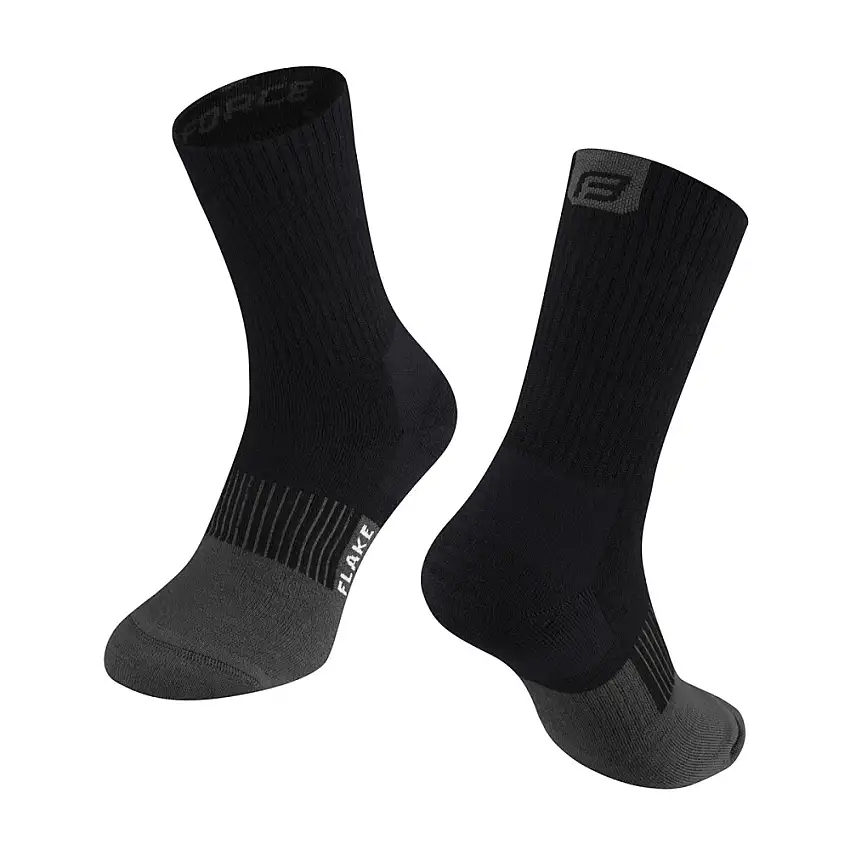 Force Flake Merino Vinterstrumpor Svart/Grå