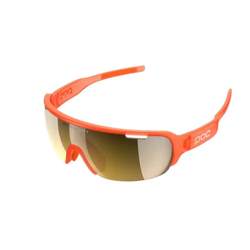 POC Half Blade Cykelglasögon, Fluorescent Orange Translucent Clarity Gold Mirror