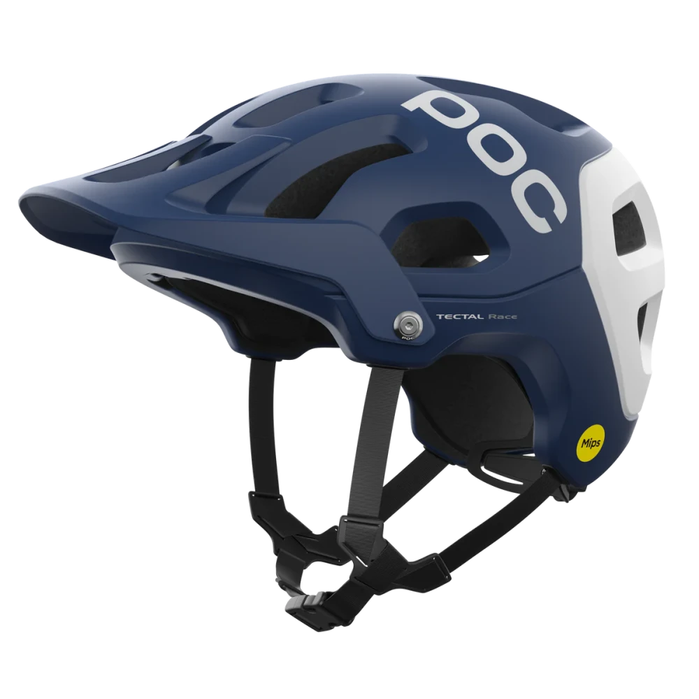 POC Tectal Race MIPS cykelhjälm lead blue/hydrogen white matte