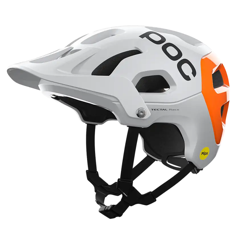 POC Tectal Race MIPS NFC cykelhjälm hydrogen white/fluorescent orange AVIP