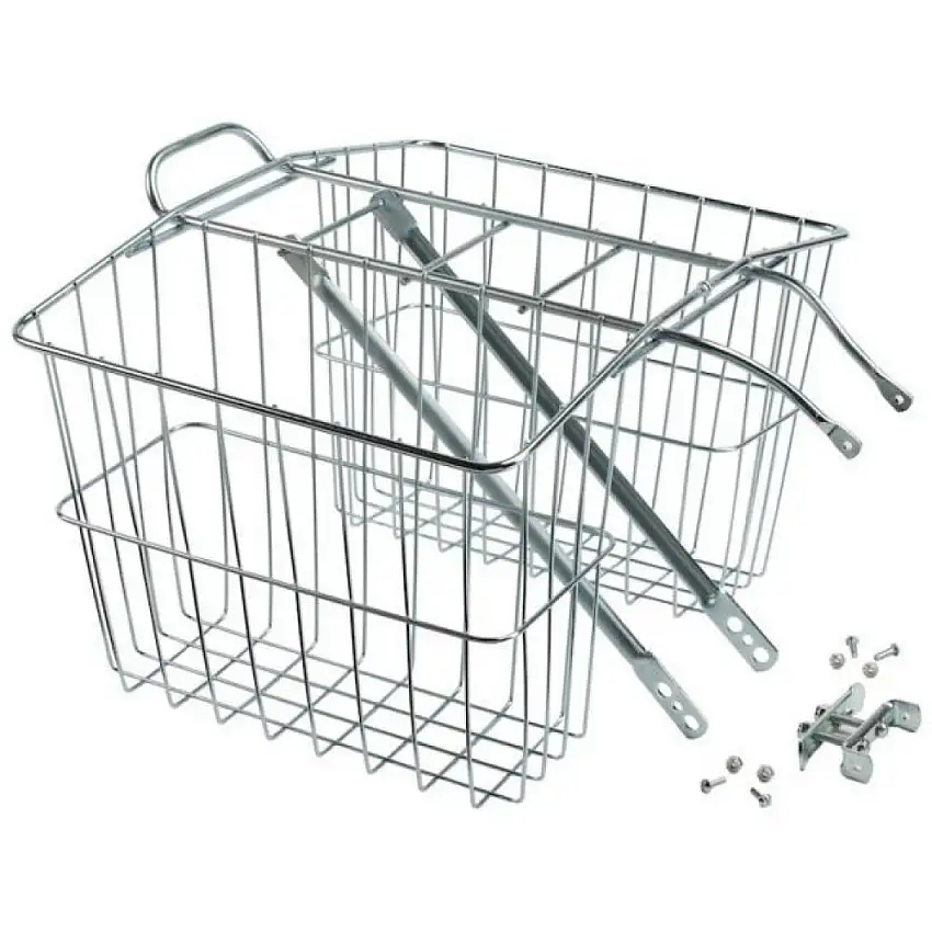 Wald pakethållare med korg silver large