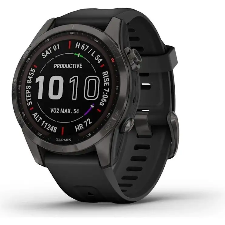 Träningsklocka Garmin Fenix 7S Sapphire Solar 42mm grå