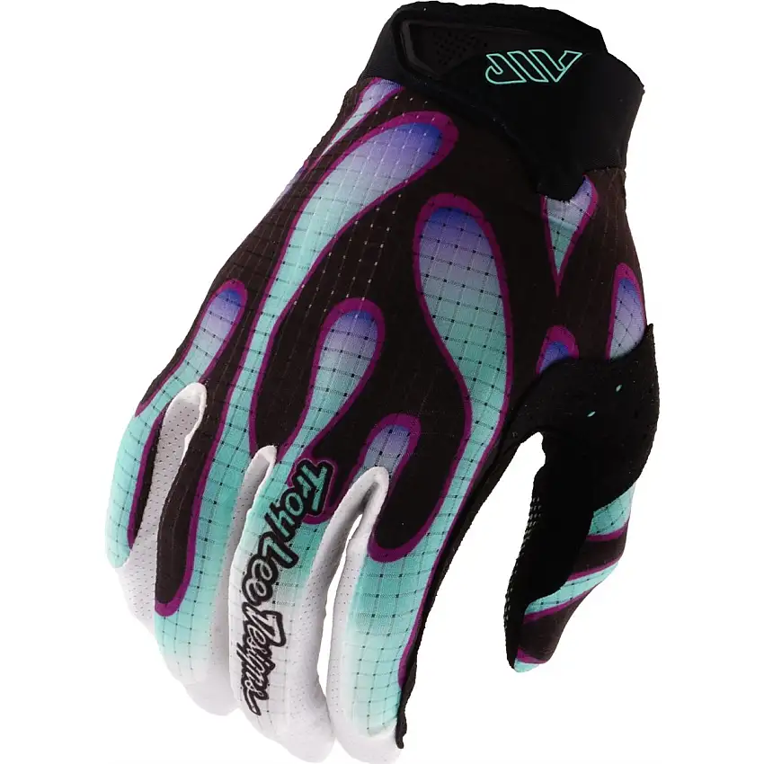 Cykelhandskar Troy Lee Designs Youth Air Glove Overspray Black/Real Teal