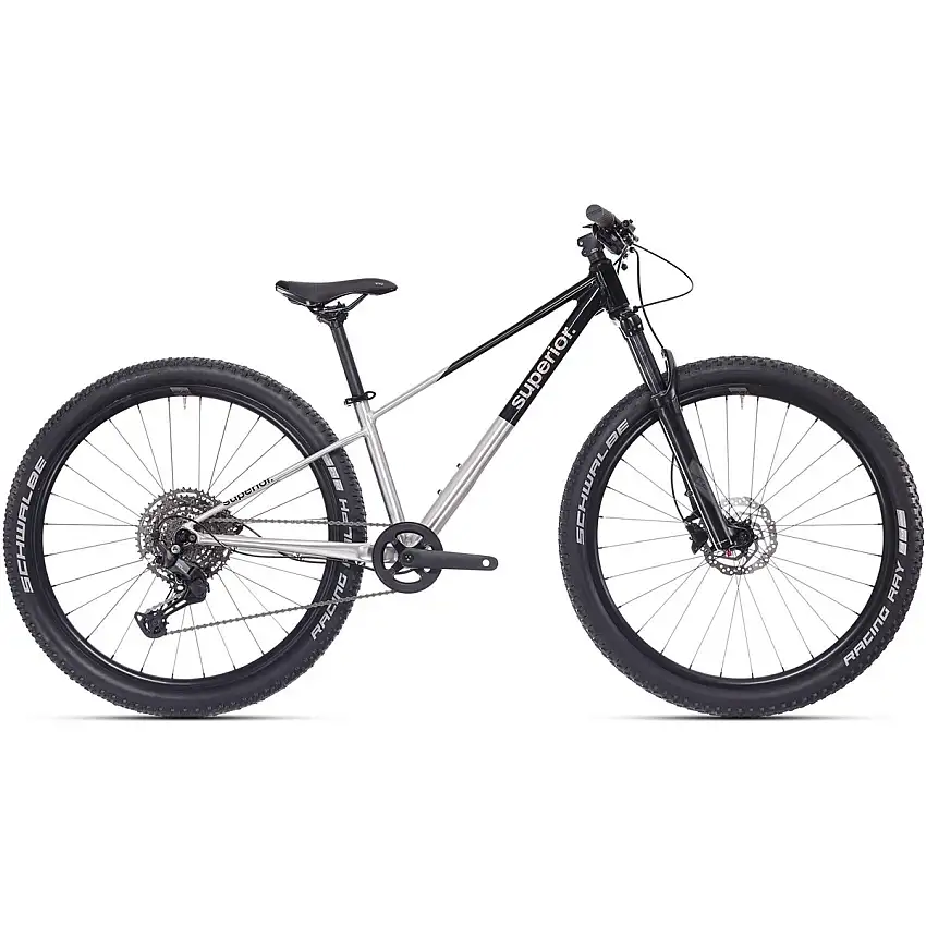 Barncykel Superior TEAM 27.3 Gloss Brushed Alu/Rainbow Black