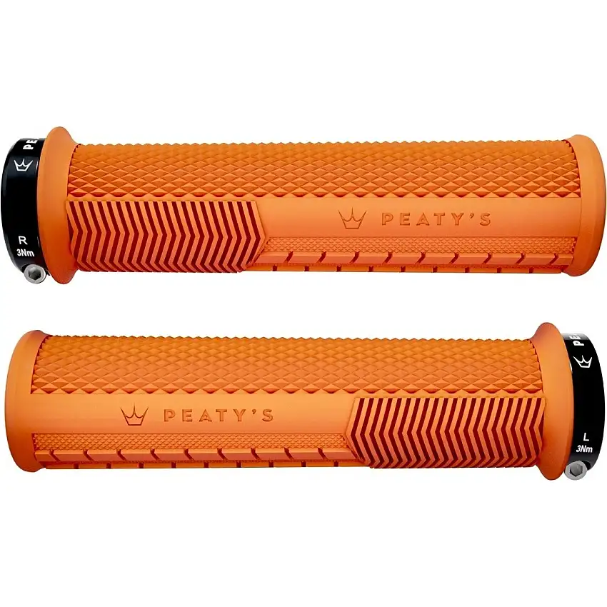 Cykelhandtag Peaty'S Monarch Knurl Thin 130 mm Orange