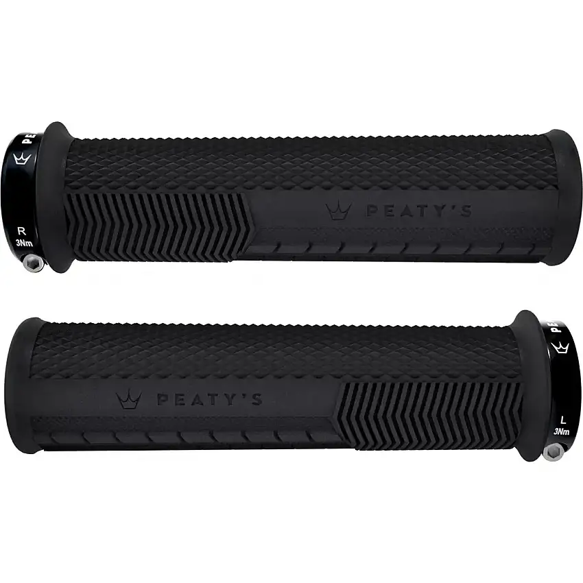 Cykelhandtag Peaty'S Monarch Knurl Thin 130 mm Svart