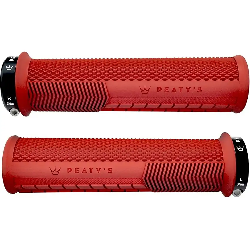 Cykelhandtag Peaty'S Monarch Knurl Thin 130 mm Röd