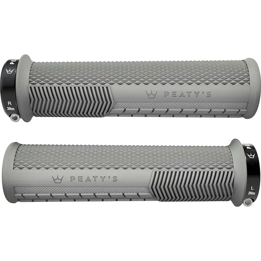 Cykelhandtag Peaty'S Monarch Knurl Thin 130 mm Grå