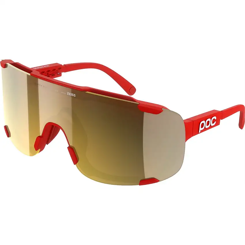 Cykelglasögon POC Devour Mid Prismane Red/Clarity Road/Partly Sunny Gold