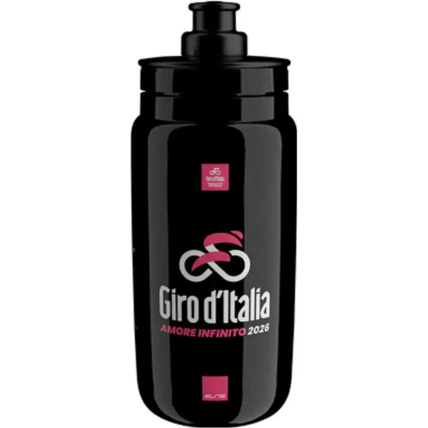 Cykelflaska Elite Fly Teams 2026 Giro d'Italia Black Map 550ml