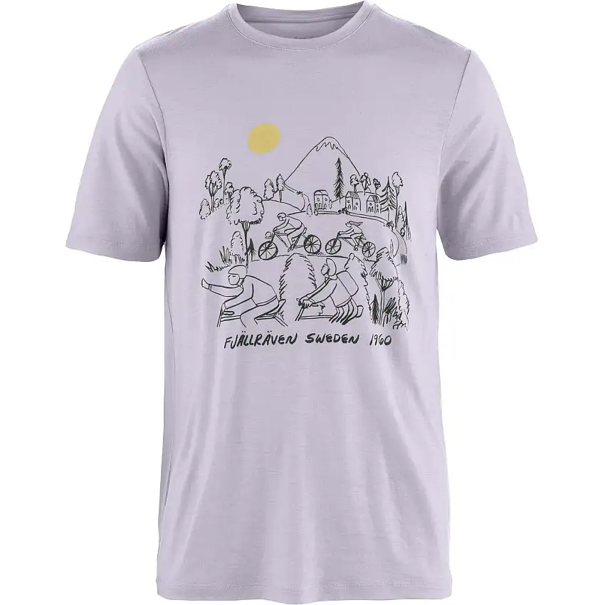 Cykeltröja Fjällräven Hoja Lugnt Wool T-shirt M Lavender Mist